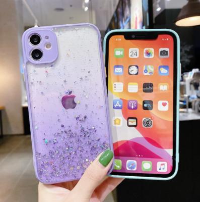 China Cute Lady Shockproof Design Beautiful Fashion Drop Gradient Glitter Shockproof Glue TPU Cell Phone Protective Case For iphone 8 xs x 11 12 pro 13 max for sale