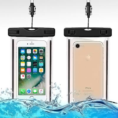 China Universal Waterproof Mobile Phone Pouch Anti-Drop Anti-Drop Phone Pocket Drift Swimming Bag With Night Light Cover Mobile Dry Bag Beach Bag for sale