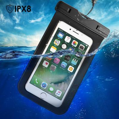 China Hot Universal Waterproof Cellphone Pocket Phone Case Anti-Drop Anti-Drop Drift Swimming Bag With Layard With IPX8 OEM Logo Dry Bag Beach Bag for sale