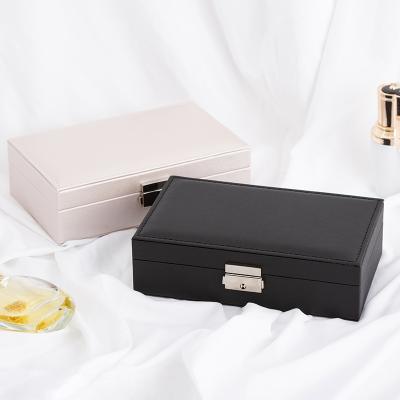 China Portable Leather Jewelry Box Organizer Travel Store Jewelry Box Custom Logo Printed Jewelry Boxes for sale