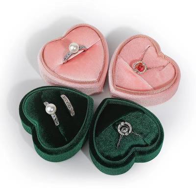 China Soft Design Rose Corduroy Ring Box Jewelry Velvet Ring Box Necklace Bracelet Elegant Jewelry Box for sale