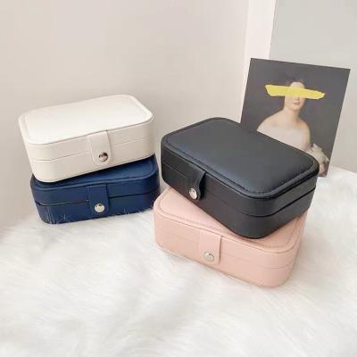 China Shop Jewelry Earring Ear Stud PU Leather Portable Jewelry Box Jewelry Packaging Gift Boxes Travel Jewelry Box for sale