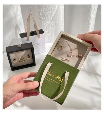 China Recyclable Custom Necklace Ring Earring Packaging Boxes Jewelry Drawer Box for sale