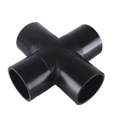 China Pipe lines connect equal HDPE pipe fittings pe cross pe fittings cross for sale