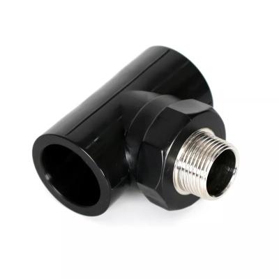 China Pipe lines connect male socket thread tee fittings polyethylene pipe socket special fusion fitting iso4427 sdr17 for sale