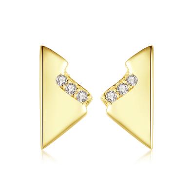 China CLASSIC Fashion S925 Gold Silver Plated 14K Irregular Earring Korea Central Institute Of Statistics Style Simple Gold Earring for sale