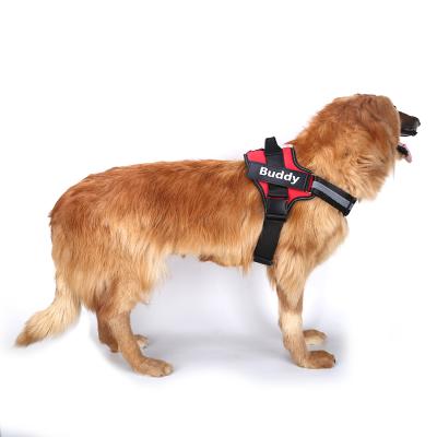 China Personalized Viable NON PULL Reflective Breathable Pet Harness For Dog Harness Vest With Custom Name Patch for sale