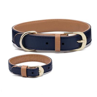 China Designers Reflective Custom Sublimation Pattern PU Leather Matching Dog Collar Bracelet For Party for sale