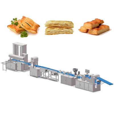 China Multifunctional Bakery Stainless Steel Puff Pastry Forming Equipment Millefeuile Layer Puff Pastry Production Line For Food Factory for sale