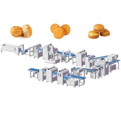 China High Efficiency New Style Smart Danish Pastry Bread Lamination Line Danish Bread Forming Machine For Commercialization for sale