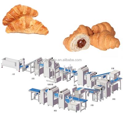 China Full Automatic Snack Factory Guangzhou Huide Croissant Making Machine Machinery Frozen Croissant Production Line for sale