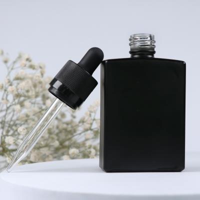 China 30ml Rectangle Cosmetic Bottle Rectangle Serum Bottle Dropper Bottles Glass Rectangle for sale