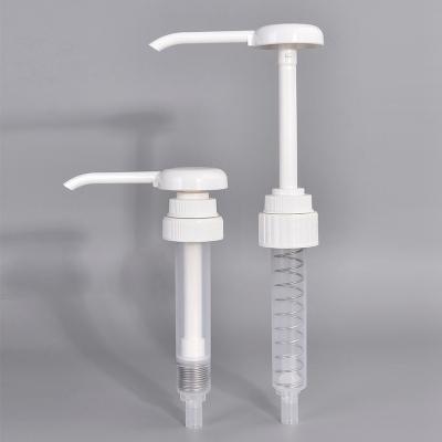 China Medicine 20/400 38/400 White Plastic Pump 8cc Nozzle 30cc Long Dose Food Gread Pump For Jam For Coffee for sale