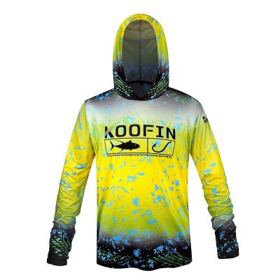 China New Arrival QUICK DRY Long Sleeve Custom Fishing Shirt Performance Fishing Hoodie All Over Sublimation Printing Outdoor Sportswear Men for sale