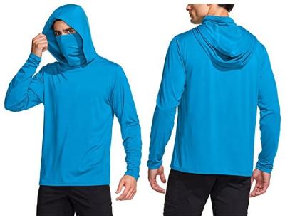 China Custom QUICK DRY UPF 50 UPF 50 Long Sleeve Polyester Blank Shirt Sun Protection Custom Fishing Shirt With Face Mask Outdoor Fishing Hoodie for sale