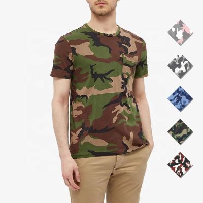 China QUICK DRY Custom Camouflage Performance Fit Outoodr T Shirts Men Quick Dry Camouflage Printing Chest Pocket Short Sleeve T Shirt for sale