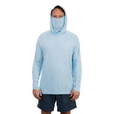 China Custom QUICK DRY Men's Sun UV Protection Fishing Hoodie With Face Masked Long Sleeve Fishing Shirts for sale