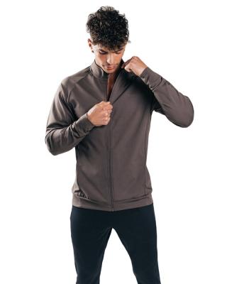 China Lightweight Breathable 10% Polyester 4 Way Stretch 90% Nylon QUICK DRY Zipper Up Jacket For Men Custom Workout Fitted Gym Track Jacket for sale