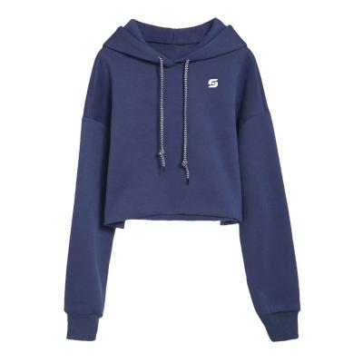 China Viable Hot Selling Custom Women Cotton Polyester Long Sleeve Breathable Crop Top Hoodie Sweatshirt for sale