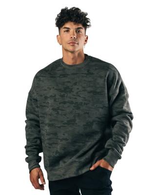 China Anti-wrinkle crewneck sweatshirt cotton polyester fleece sweater fashion gym camouflage hot sale unisex oversized hoodie for sale