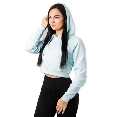 China Breathable xxxxl hoodie 60% cotton 40% polyester blend fleece crop top hoodie custom white women's cropped pullover hoodies for sale