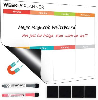 China Form Menu Weekly Dry Board Meal Planner Whiteboard Calendar Magnetic Fridge Erase Calendar for Fridge Set for sale