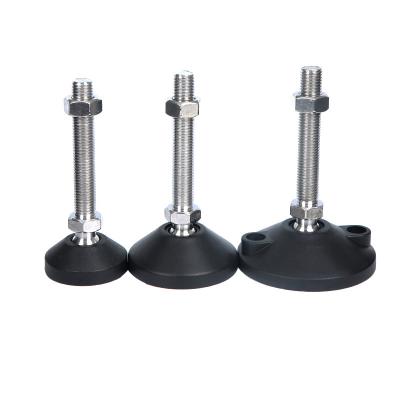 China AD60 Nylon Carbon Steel Round Galvanized Universal Foot Cup Non-slip Round Bottom Swivel Level Adjustment Feet for sale