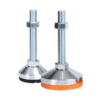 China AD80 Round Carbon Steel Feet M6 M8 M10 M12 M14 M16 M20 M24 PP Nylon Steel Heavy Duty Universal Adjusting Leveling Feet for sale