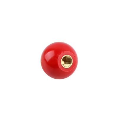 China Reasonable Price M12 Copper Core Wire Industrial Handle Red Black Bakelite Ball Knob For Electronic Hardware for sale