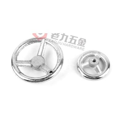 China Fast Shipping Good Solid Fast Sturdy M10 Gloss Cast Iron Silver Handwheel For Milling Machine Table for sale