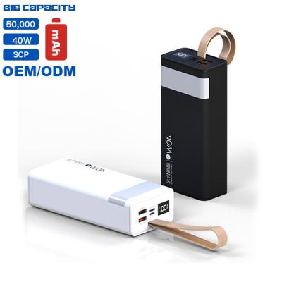 China Fast Charging Support 50000 Mah Power Bank Four Port Output Digital PD 50000 Mah Big Capacity Mobile Phone Fast Charging Portable Charger For Apple OEM for sale