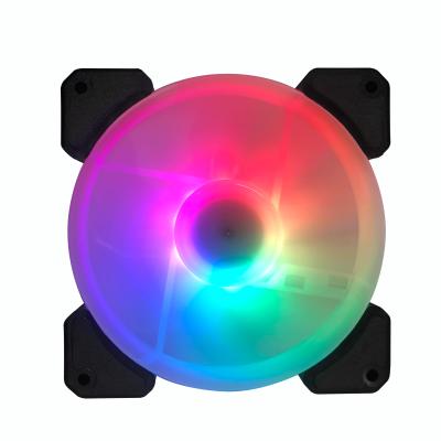 China 5 Support Argb Glow RGB Inner And Outer Halo Fan 120mm Fan OEM Argb Effect Fan Sleeve Bearing for sale