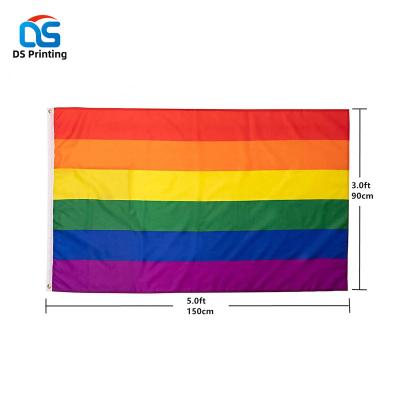 China Solid High Quality Outdoor Custom Printing Polyester Rainbow Pride Christian LGBT Flags Fabric 3x5 Waterproof Factory Wholesale for sale