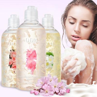 China Whitening Wholesales Beautiful Private Label Skin Smoothing Bath Shower Gel Shower Petals Gel Skin Whitening Moisturizing Body Wash for sale