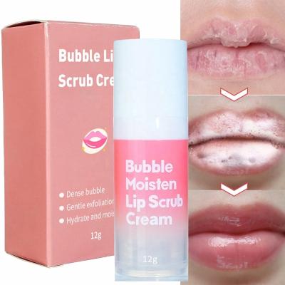 China Moisturizer Private Label Lip Care Vegan Repairing Lighting Smoothing Pink Lip Cream Remove Dead Skin Bubble Exfoliating Lip Scrub for sale