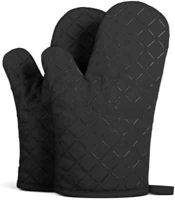 China Oven Mitts With Silicone Microwave BBQ Heat Resistant Gloves Christmas Day Thanksgiving Cotton Comfortable Gift For Kitchen Cooking for sale