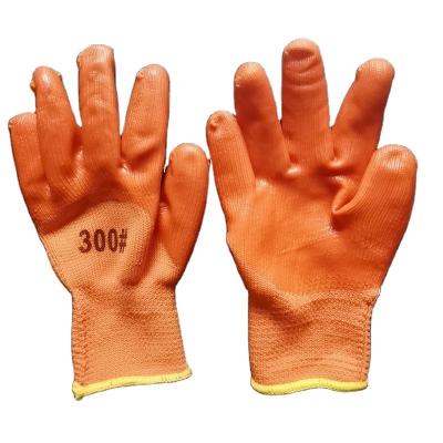 China Terry Working Gloves Keep Warm Autumn Winter Terry Cloth Coated PVC Safety Work Anti-Slip Gloves for sale