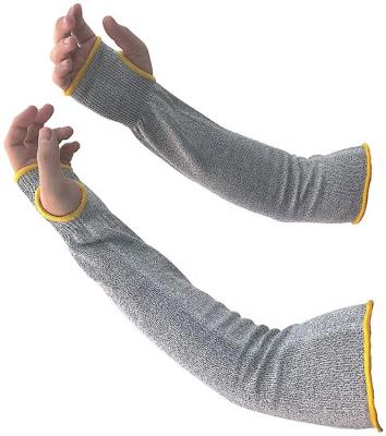 China Industrial Work Aids Prevent Level 5 Heavy Duty Protection Slash Sleeves With Thumb Slot Notch Resistant Knit Sleeves for sale