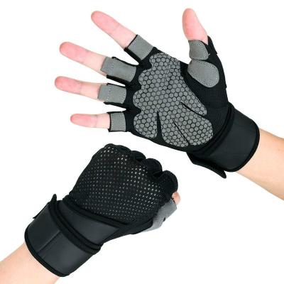 China Full Fitness Gloves Palm Protection With Wrist Support Grip Weightlifting Fitness Training Gym Gloves For Exercise for sale