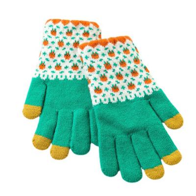 China Full Finger Striped Magic Add Velvet Keep Warm Winter Touch Screen Gloves Warm Windproof for sale