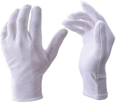 China Breathable White Soft Cotton Coin Jewelry Money Inspection Stretch Liner Gloves For Conducting Ceremony for sale