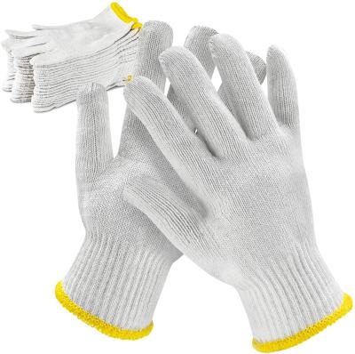 China Seamless Industry Warehouse Construction Elastic Wrist Cotton Plain Knit Drive String Gloves for sale