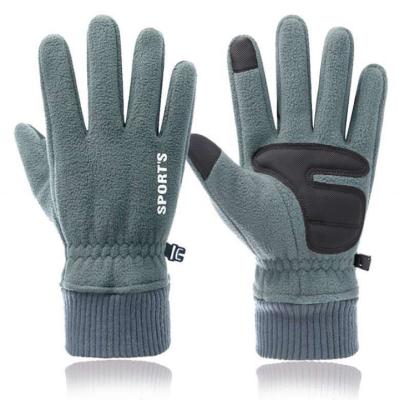 China Warm Winter Proof Mens Fleece Plus Thick Velvet Heat Non-slip Touch Screen Cycling Driving Warm Winter Gloves For Outdoor Sports for sale