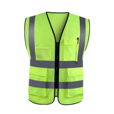 China Custom Logo High Quality Construction Zipper Water Proof Reflective Safety Vest for sale