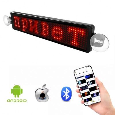 China APP Control Car LED Display Screen Digital Tile LED Indoor Wireless Vehicle Show Portable 5V Car Window Mini Car LED Moving Signs for sale