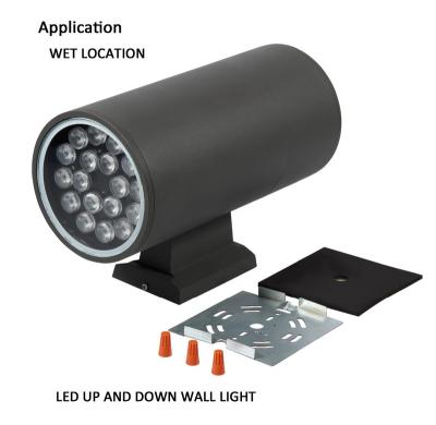 China BROUGHT DAMP LOCATION ETL OUTDOOR WATERPROOF IP65 OUTDOOR AND DOWN WALL 6500K LIGHTWEIGHT for sale