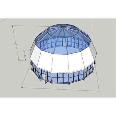 Cina Custom Hotel Material 20m Large Dome House Geodesic Dome Glass Tent For Sale in vendita