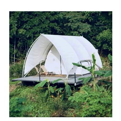 China Durable Wooden Outdoor Family Vacation Hotel Camping Resort Steel Frame Luxury Outdoor Safari Tent for sale