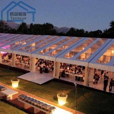 China Resist Wind Proof PVC High Quality Transparent Clear Wedding Party Event Standard A Shape Large Tent For 200 People zu verkaufen