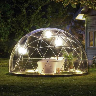 China Hotel Customized Materials And Sizes Outdoor Glass Greenhouse Geodesic Dome Glass Camping Tent for sale